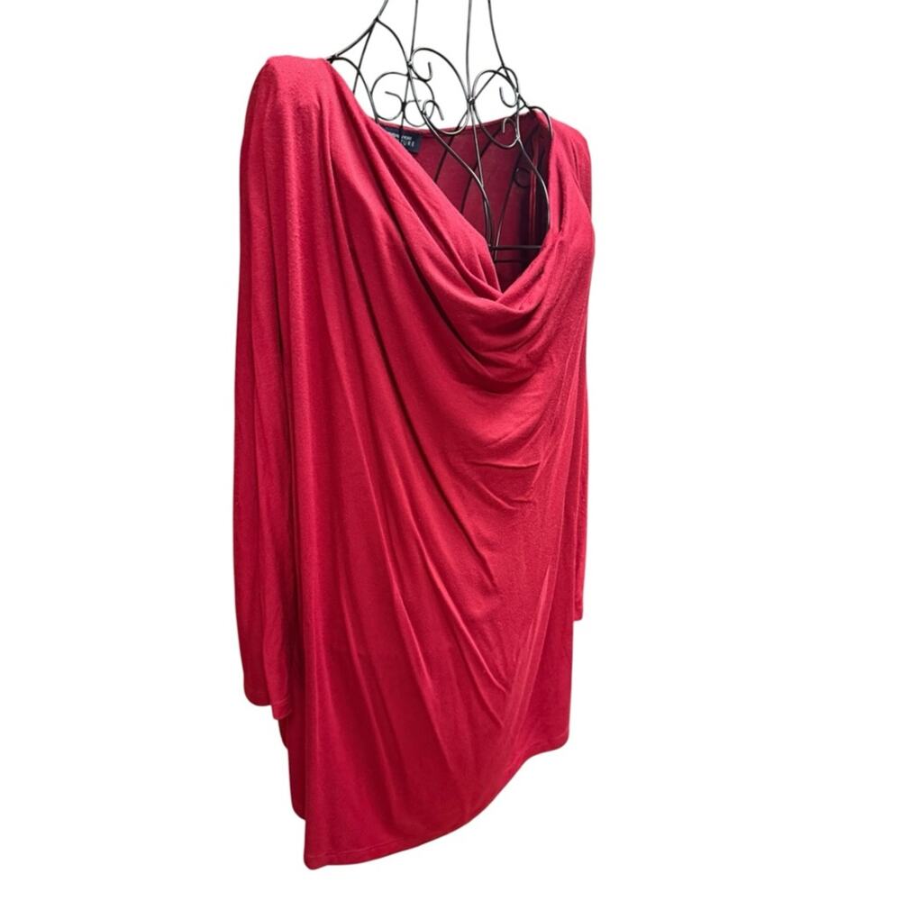 Jones New York Raspberry Knit Top with Soft Drape 3X - Picture 2 of 5